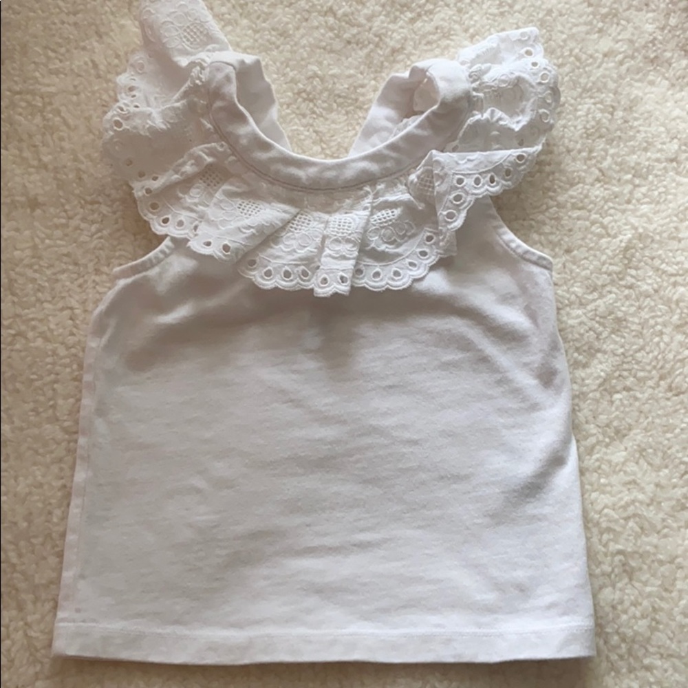 Janie and Jack white ruffle tank